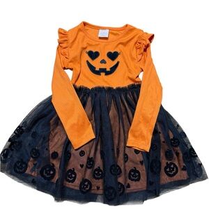 Wonder Nation | Pumpkin Halloween Toddler Dress | 3T